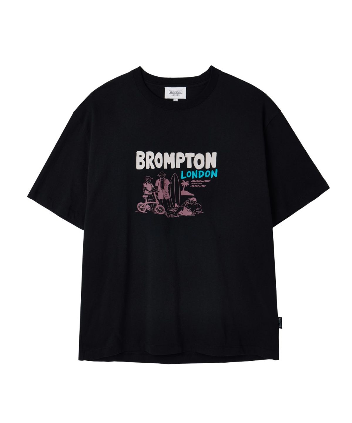 브롬톤 런던(BROMPTON LONDON) SURFING GRAPHIC T-SHIRT - BLACK (P263UTS903)