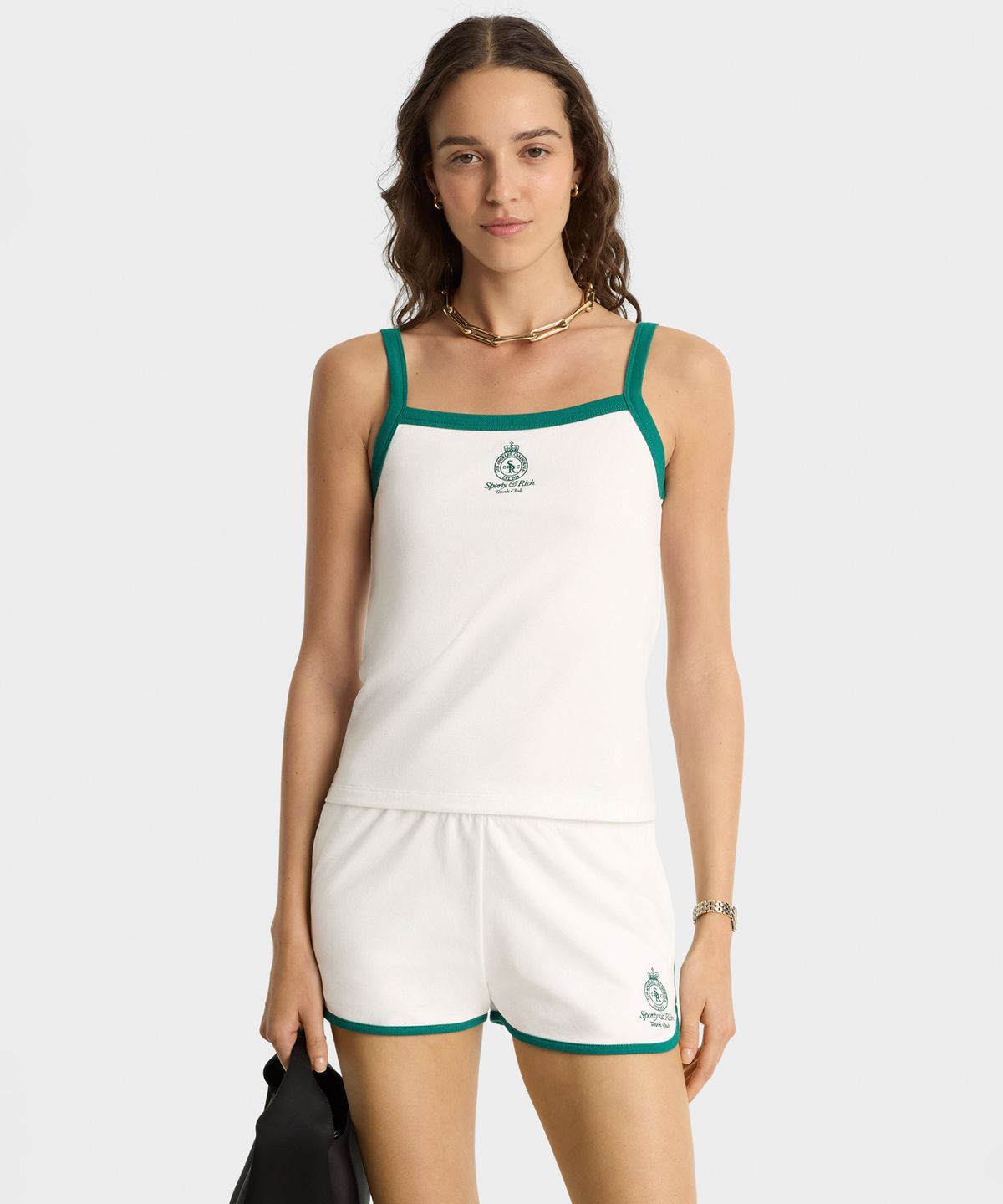 스포티앤리치(SPORTY&RICH) 크라운 테니스 피케 탱크 R255AWT032