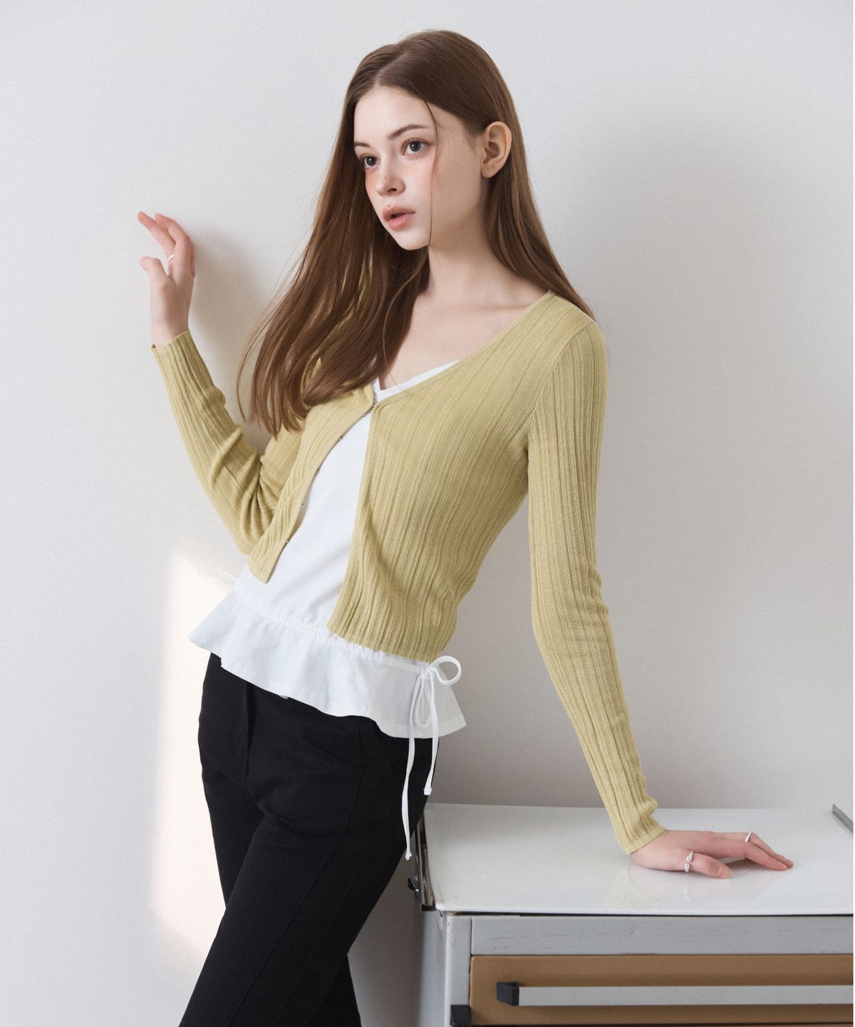 미쏘(MIXXO) 프릴 나시 티셔츠_MIWHNG503A