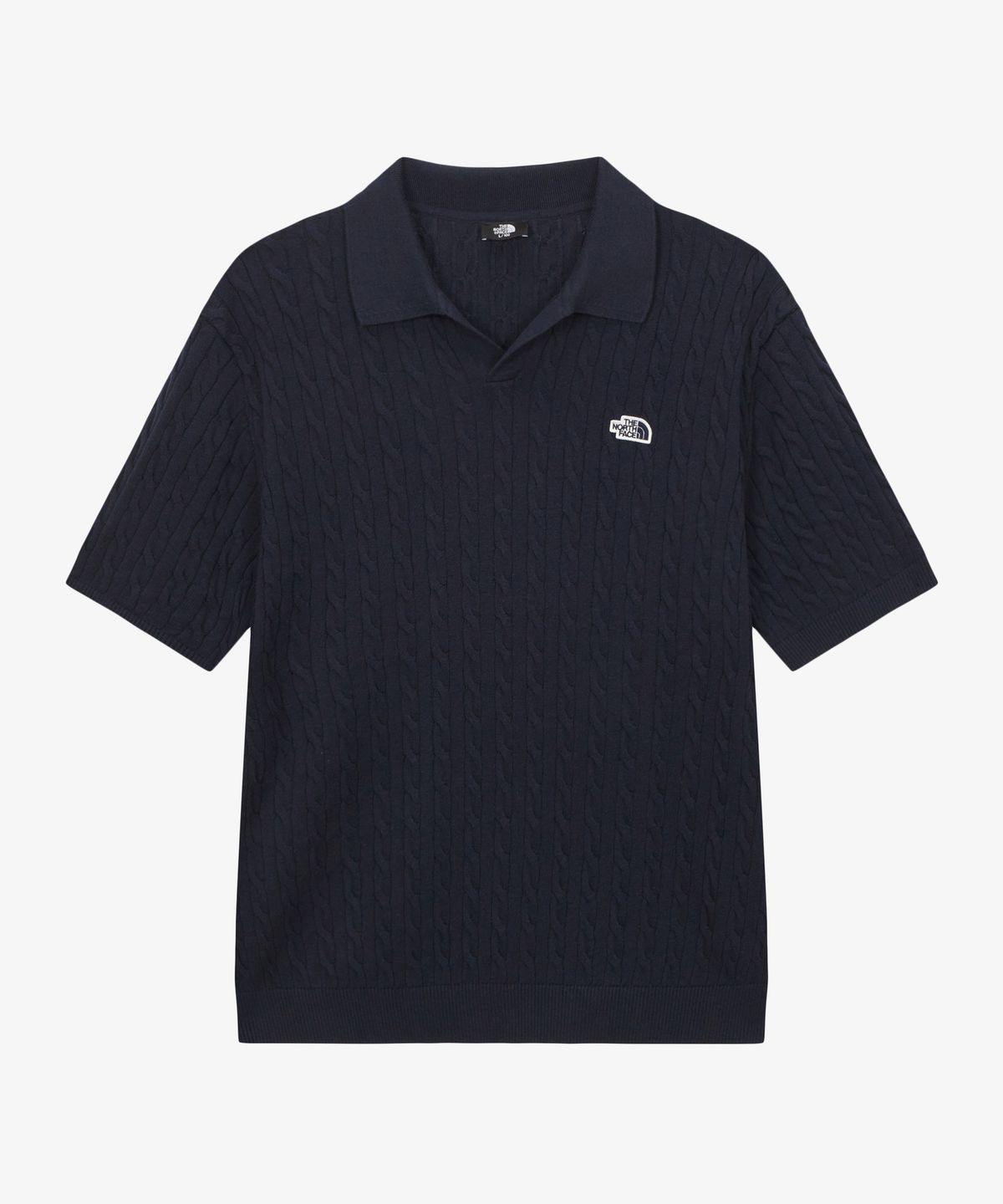 노스페이스(THE NORTH FACE) NT7AS00C 남성 케이블 반팔 폴로 스웨터 NAVY