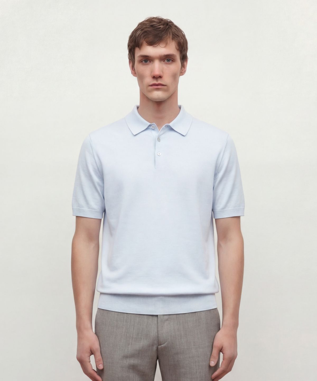 질스튜어트뉴욕 맨(JILLSTUART NEWYORK MEN) 실키 카라 니트 - 스카이블루 (JNSW6B303B1)
