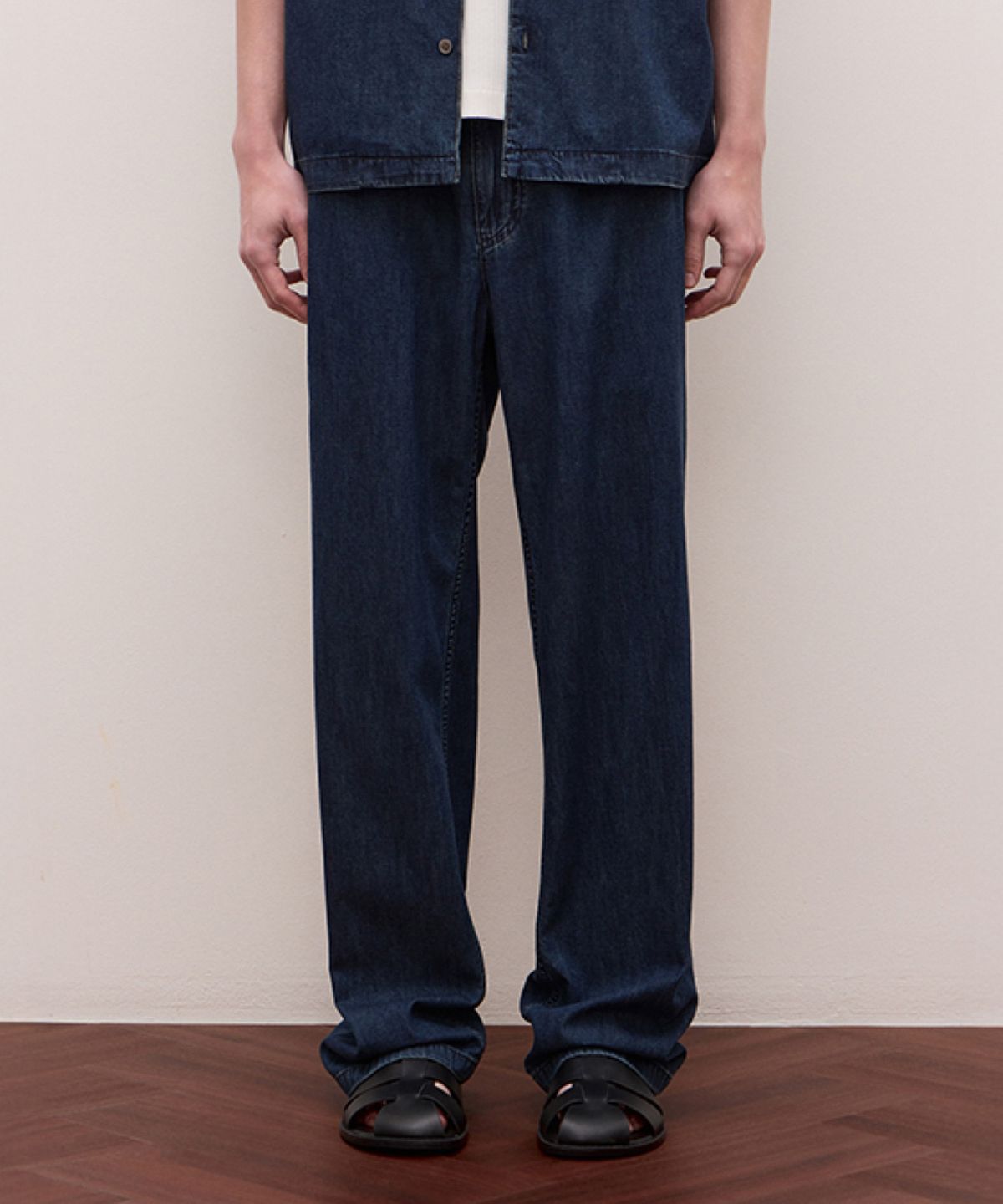 질스튜어트뉴욕 맨(JILLSTUART NEWYORK MEN) 스트링 섬머 데님 팬츠 - 인디고블루 (JNPA6B010B3)
