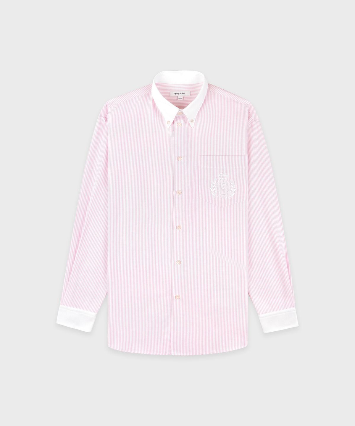 스포티앤리치(SPORTY&RICH) H&W 크레스트 오버사이즈 옥스포드 셔츠 R255AWI007