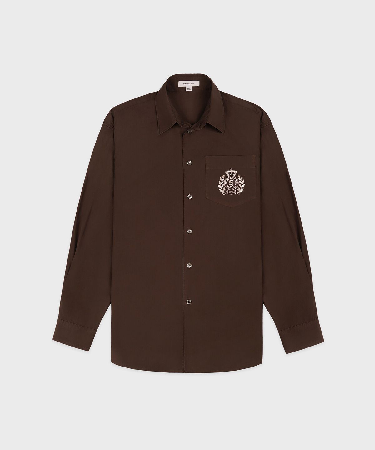 스포티앤리치(SPORTY&RICH) H&W 크레스트 오버사이즈 셔츠 R255AWI003