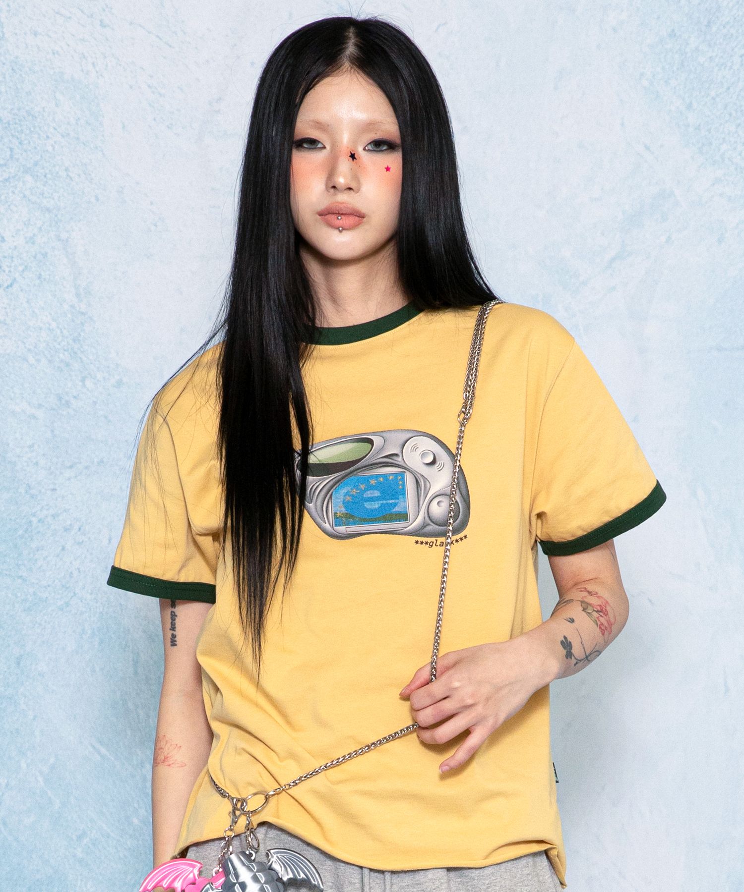 MUSINSA公式 | GLACK GT165 Y2KプレイヤーローカットリンガーTシャツ