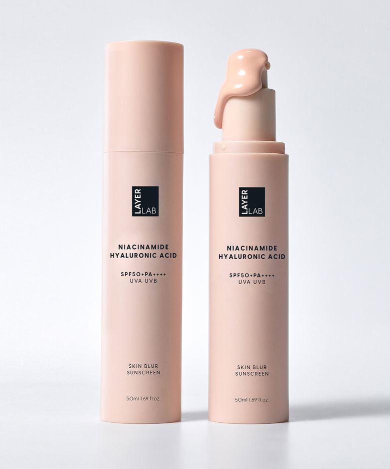 [톤보정/모공 블러]히알루 블러 선크림 50ml  SPF 50+, PA++++ 2개