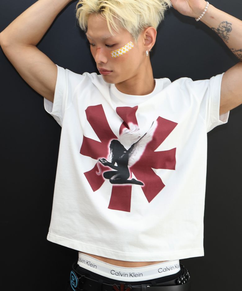 GT175 애스터엔젤 세미 크롭 티셔츠 (WHITE)