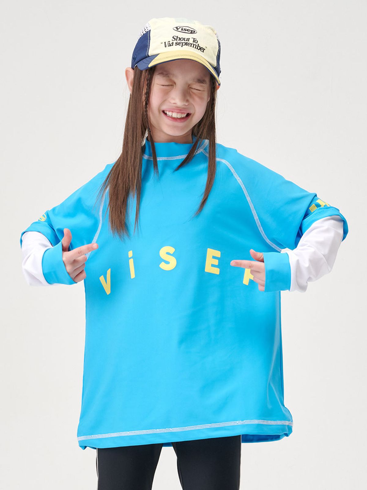 비아셉템버(VIASEPTEMBER) 코브 레이어드 스윔 티셔츠 블루