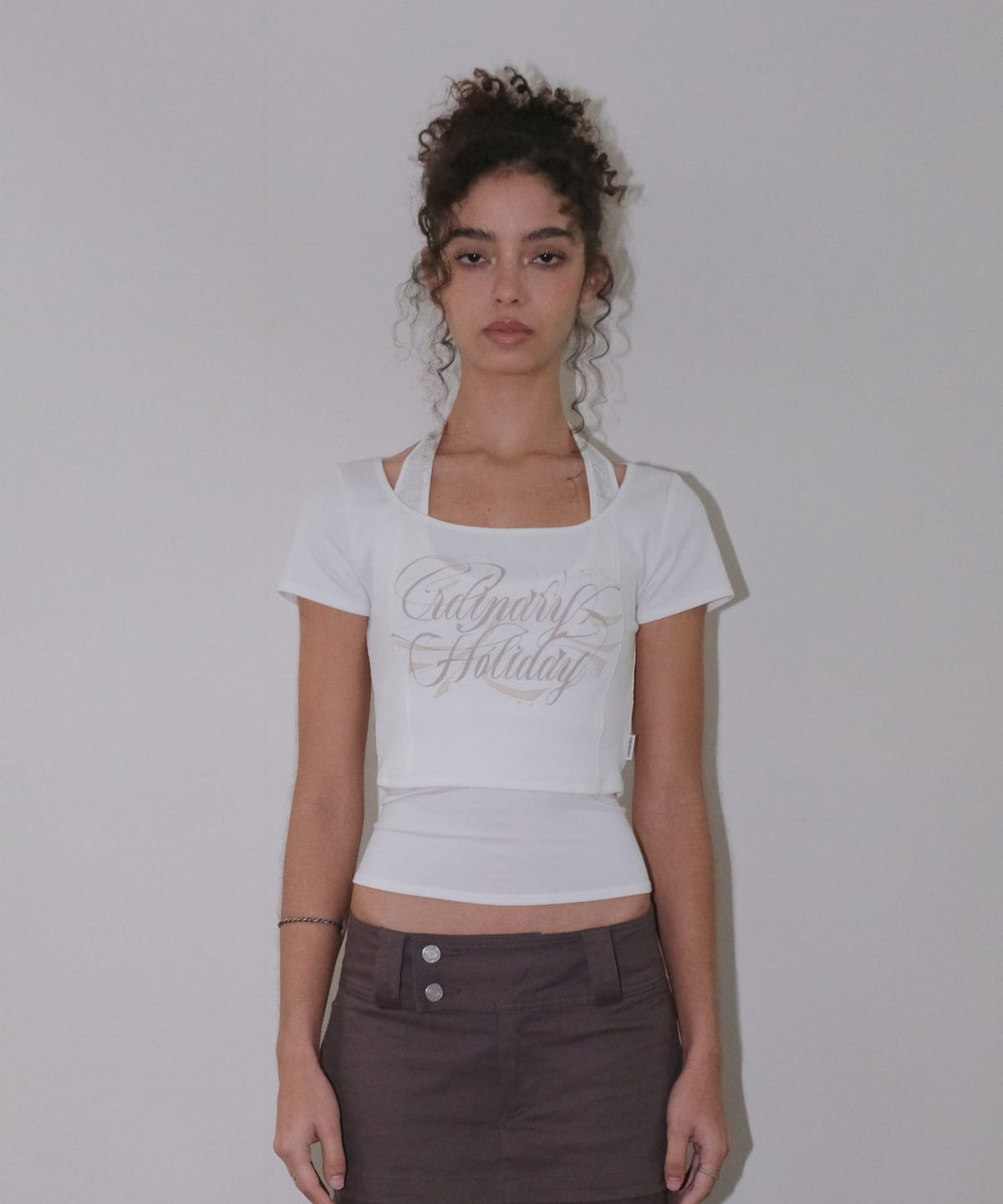 오디너리 홀리데이(ORDINARY HOLIDAY) HALTER LAYERED T-SHIRT SET [WHITE]