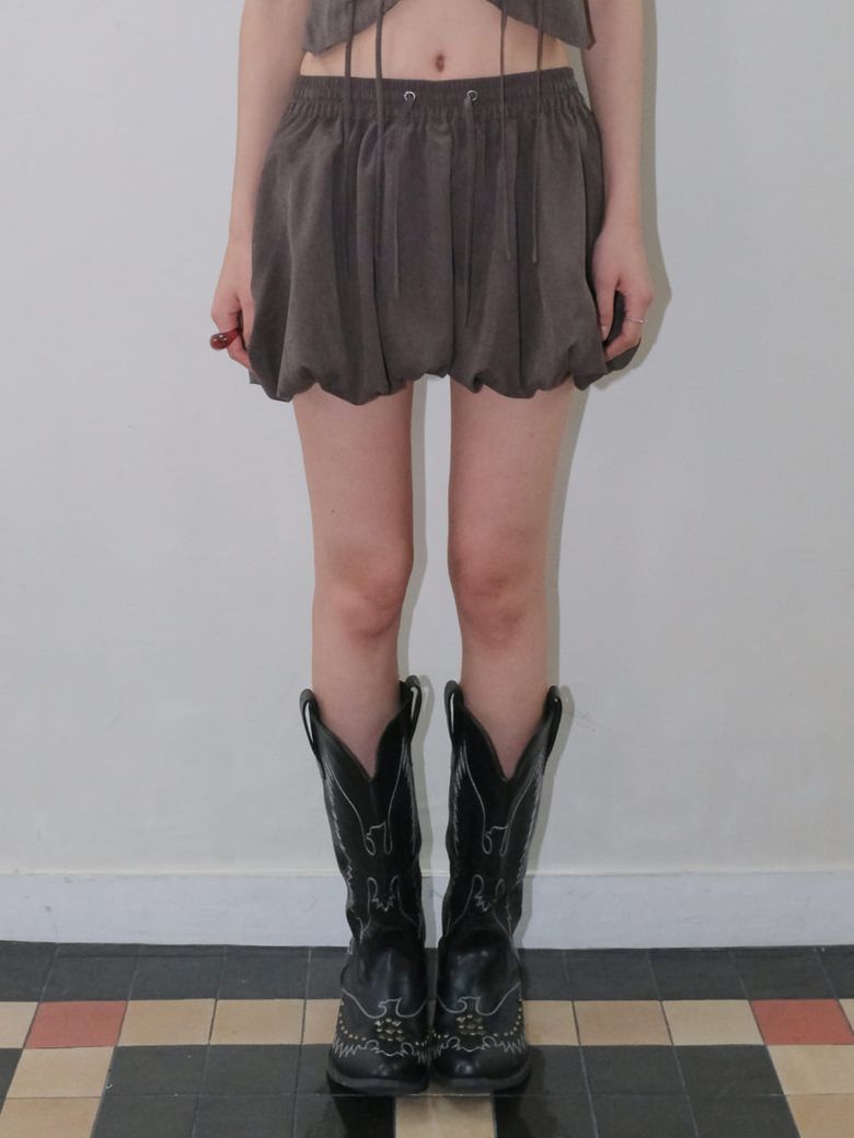 BALLOON SKIRT [DEEP BROWN ]
