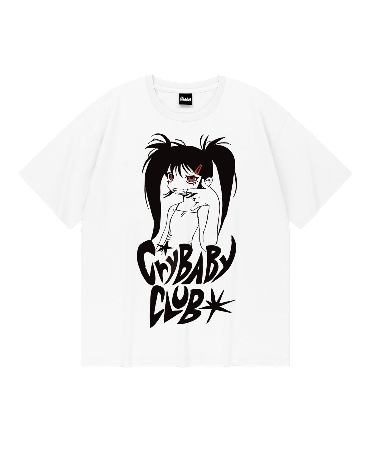 크라이베이비클럽(CRYBABYCLUB) 레드아이 반팔티_화이트