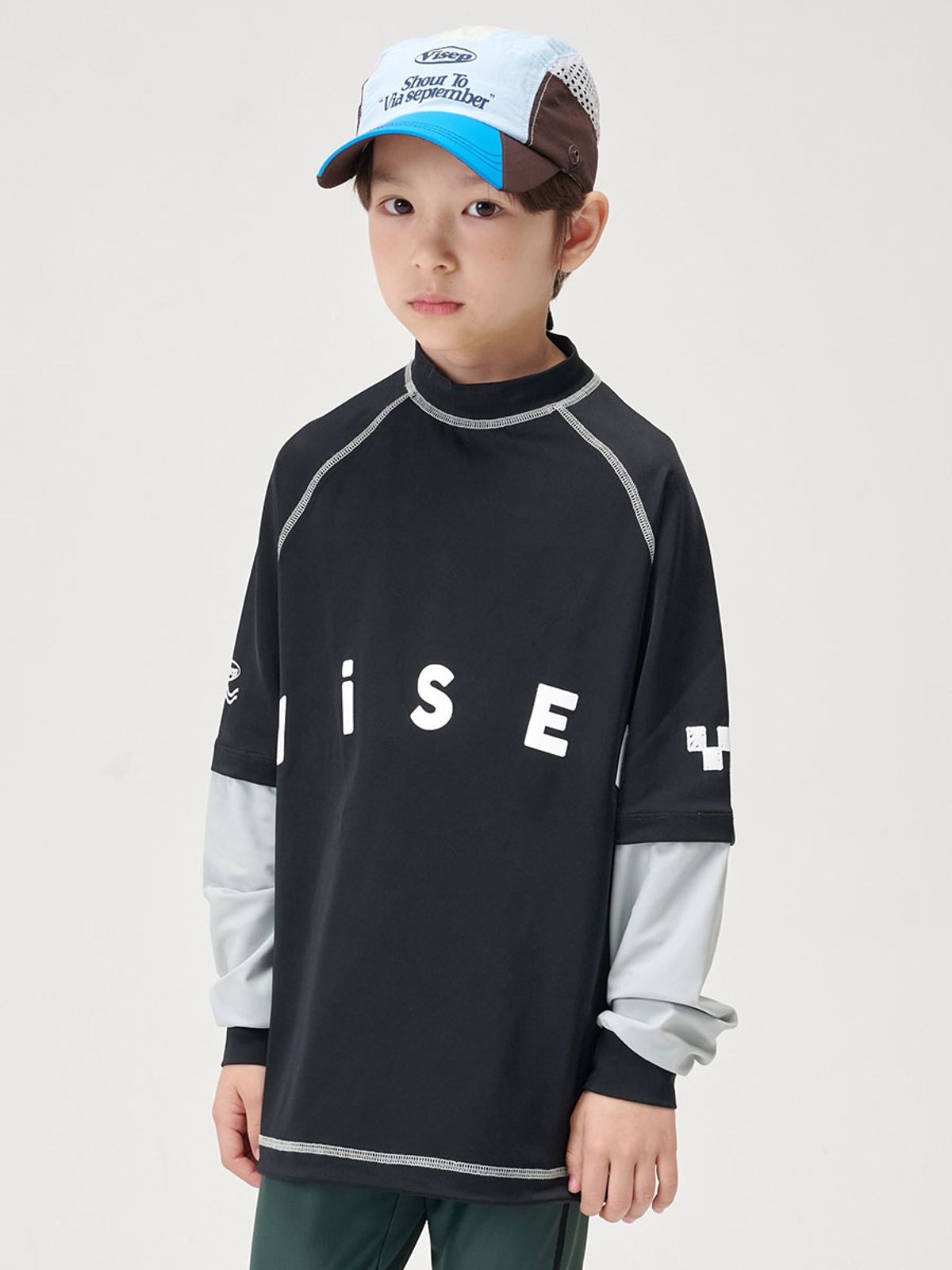 비아셉템버(VIASEPTEMBER) 코브 레이어드 스윔 티셔츠 블랙