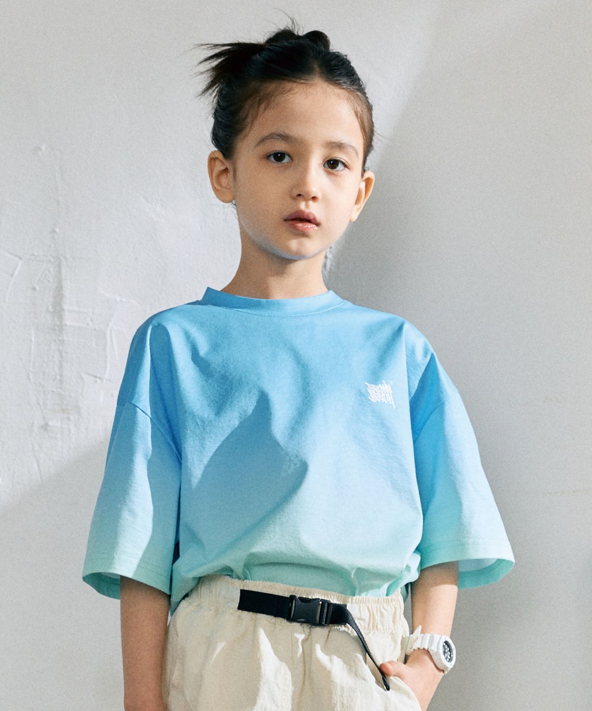 브라운브레스 키즈(BROWNBREATH KIDS) KIDS GRADIENT TAG TEE - BLUE
