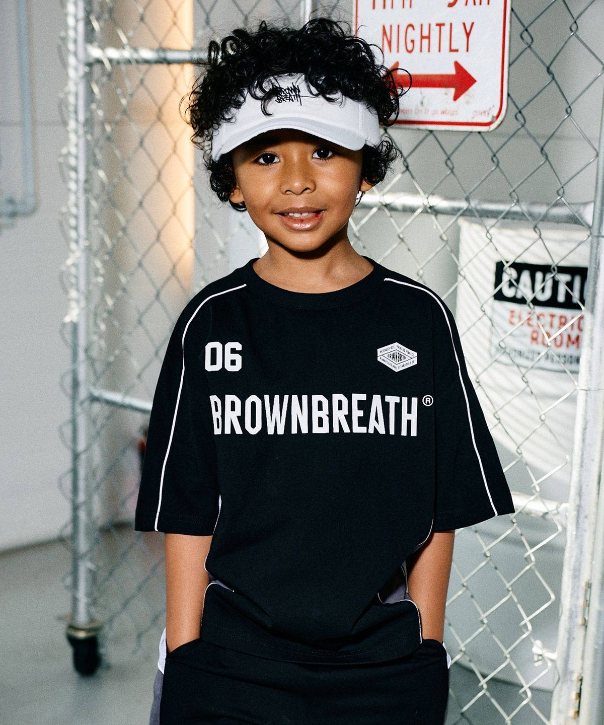 브라운브레스 키즈(BROWNBREATH KIDS) KIDS QUICK DRYING BLOCK TEE - BLACK