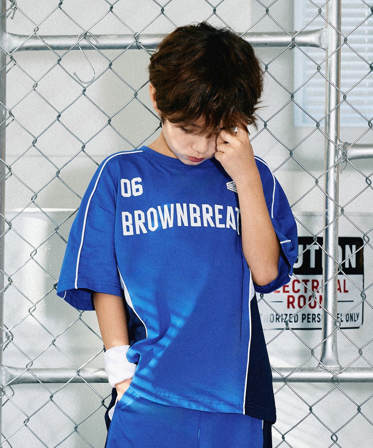 브라운브레스 키즈(BROWNBREATH KIDS) KIDS QUICK DRYING BLOCK TEE - BLUE