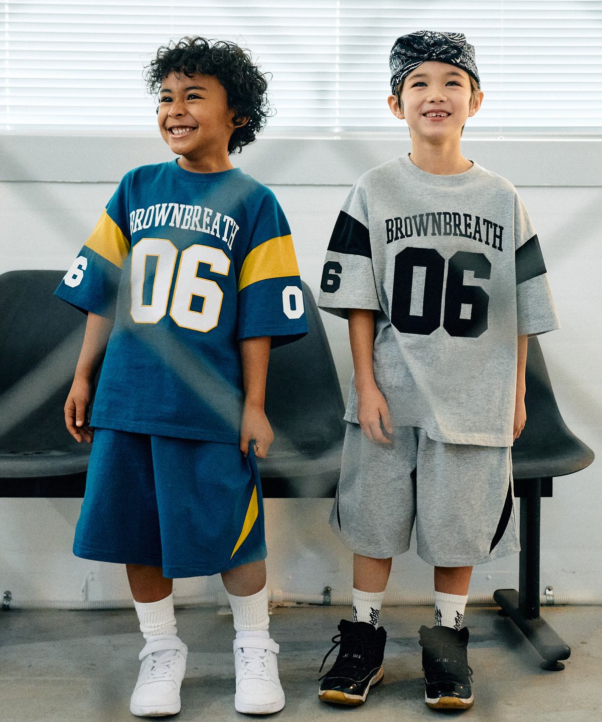 브라운브레스 키즈(BROWNBREATH KIDS) KIDS BB06 MESH PANEL TEE SETUP - 2COLOR