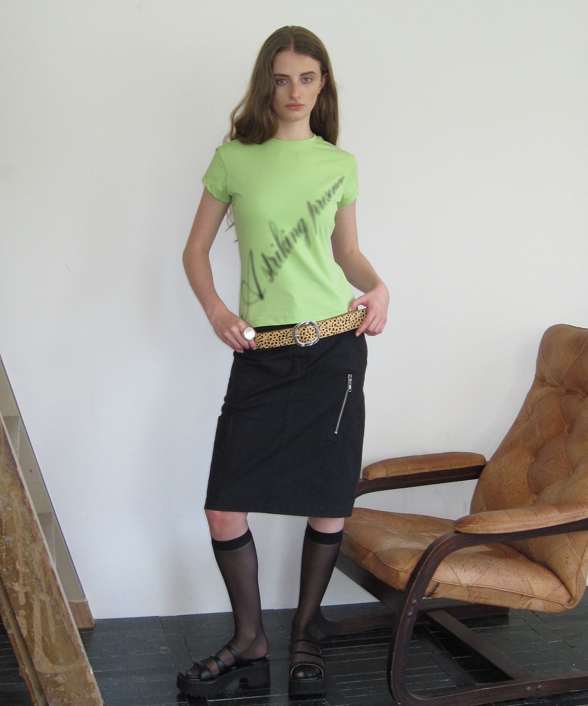 도프셉(DOFFSEPT) Cargo Midi Skirt (Black)