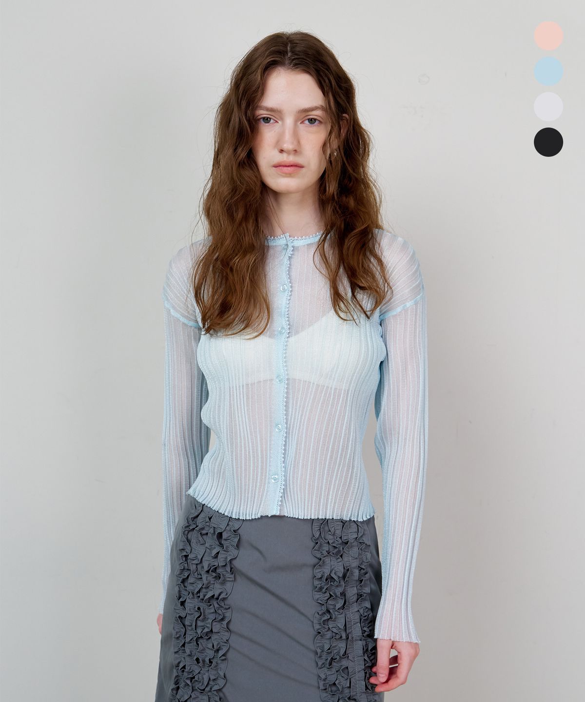 스르비(SELEVER) Nev Organza Cardigan_4 Color