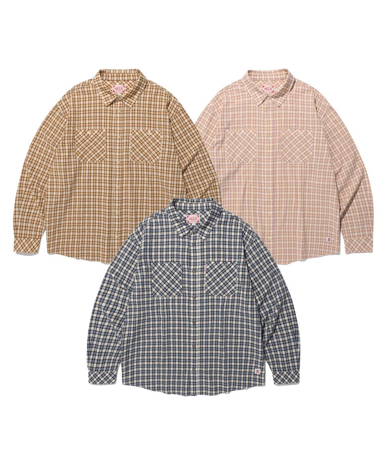 PAINTED CHECK SHIRT (3color)