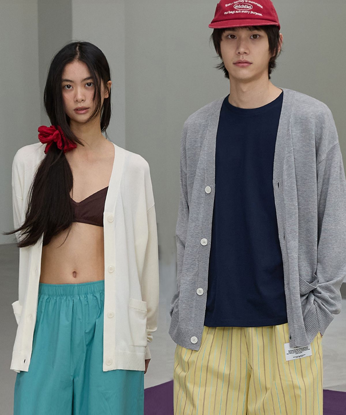 미치코런던 코시노(MICHIKO LONDON KOSHINO) (Uni) 웨어러블 홈 가디건 크림 아이보리