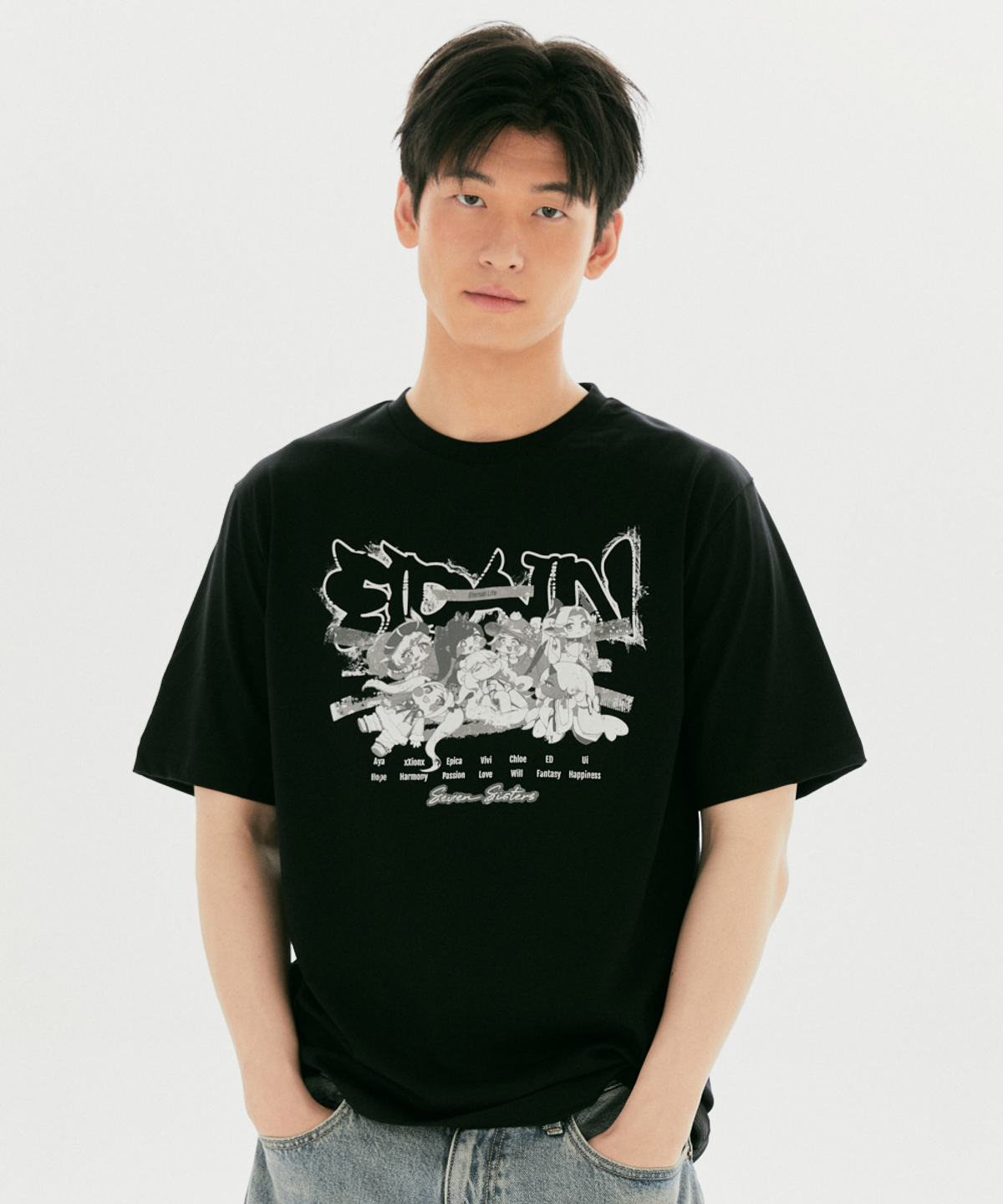 스파오(SPAO) [트릭컬 리바이브] 반팔 티셔츠(GRAY)_SPRLG25U19