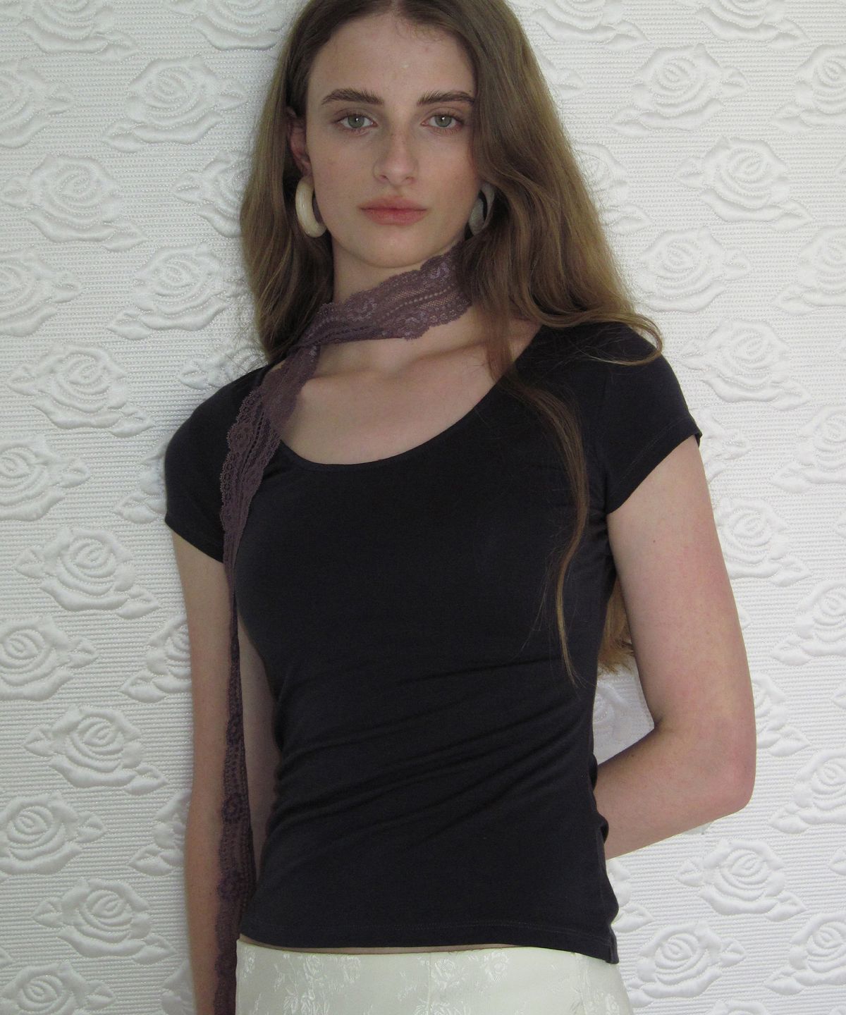 도프셉(DOFFSEPT) Back Shirring Detail Top (Charcoal)