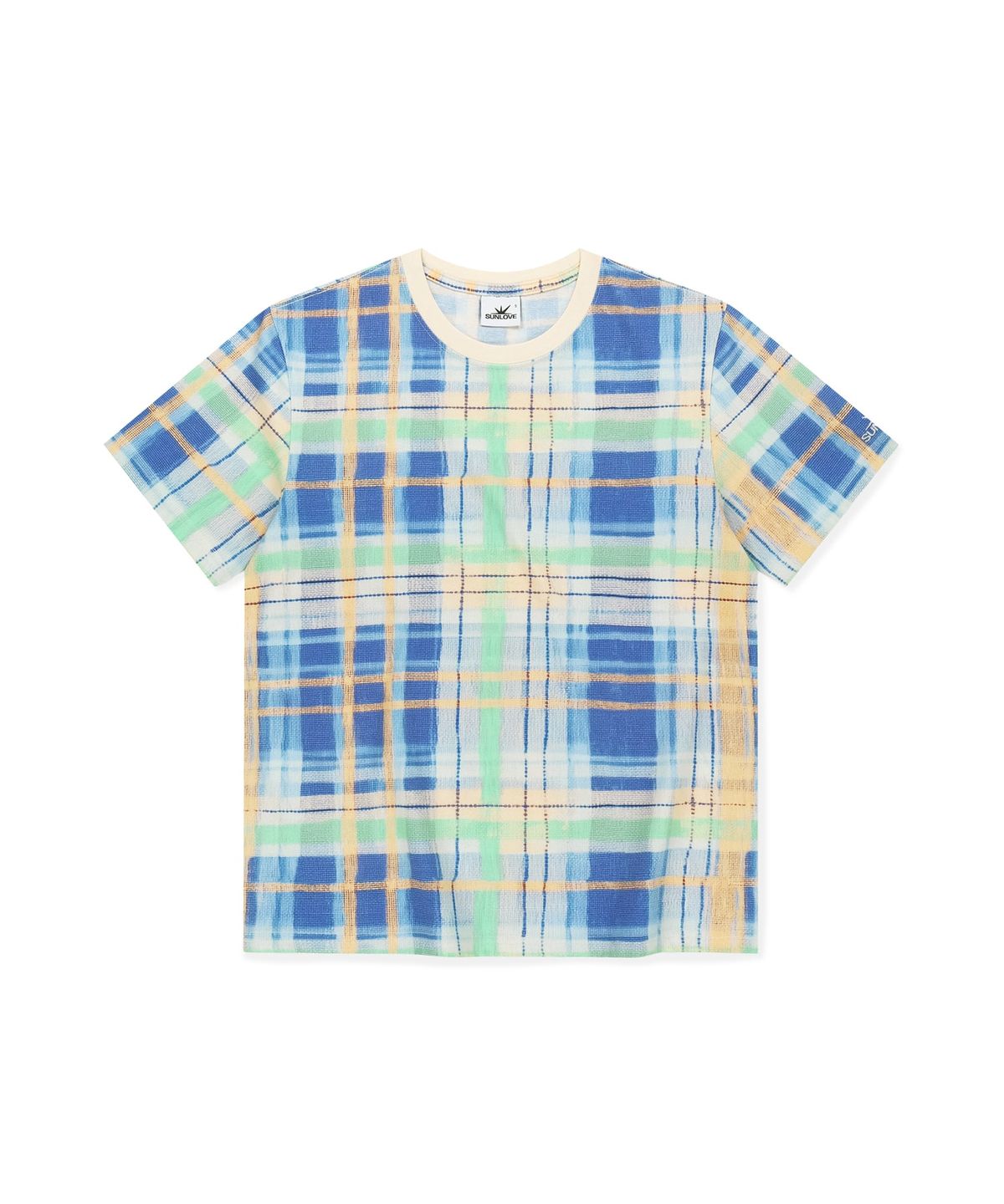 썬러브투어(SUNLOVETOUR) Plaid Tee Blue