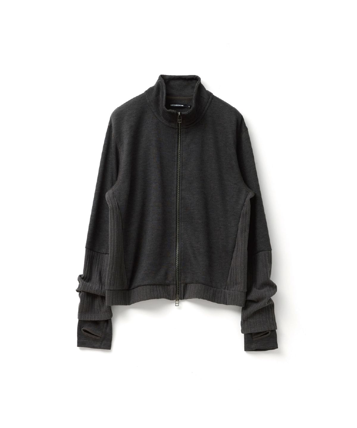 해칭룸(HATCHINGROOM) Double Sleeve Track Cardigan Dark Khaki
