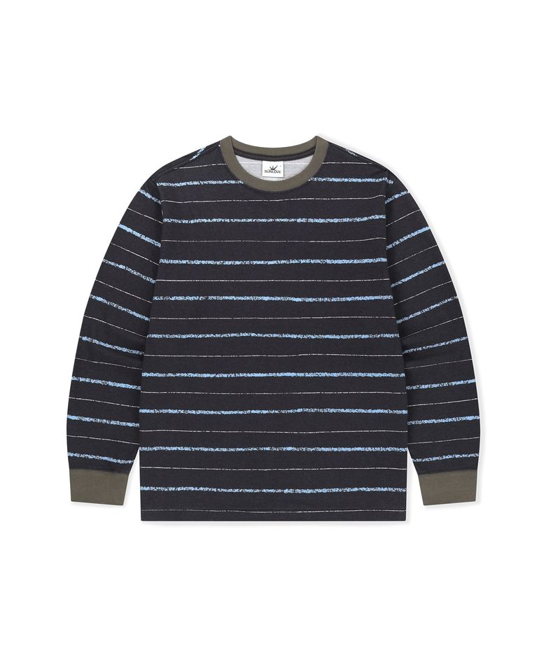 Pattern LS Tee Navy