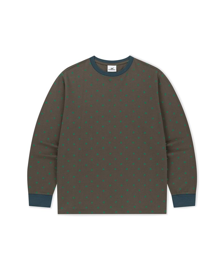 Pattern LS Tee Brown