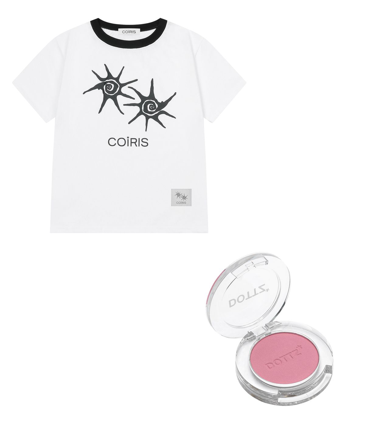 코이리스(COIRIS) [닷츠X코이리스 콜라보] 컬러 치크팝 커맨드 블러셔 (3컬러) + 솔루나 반팔티 (5컬러)