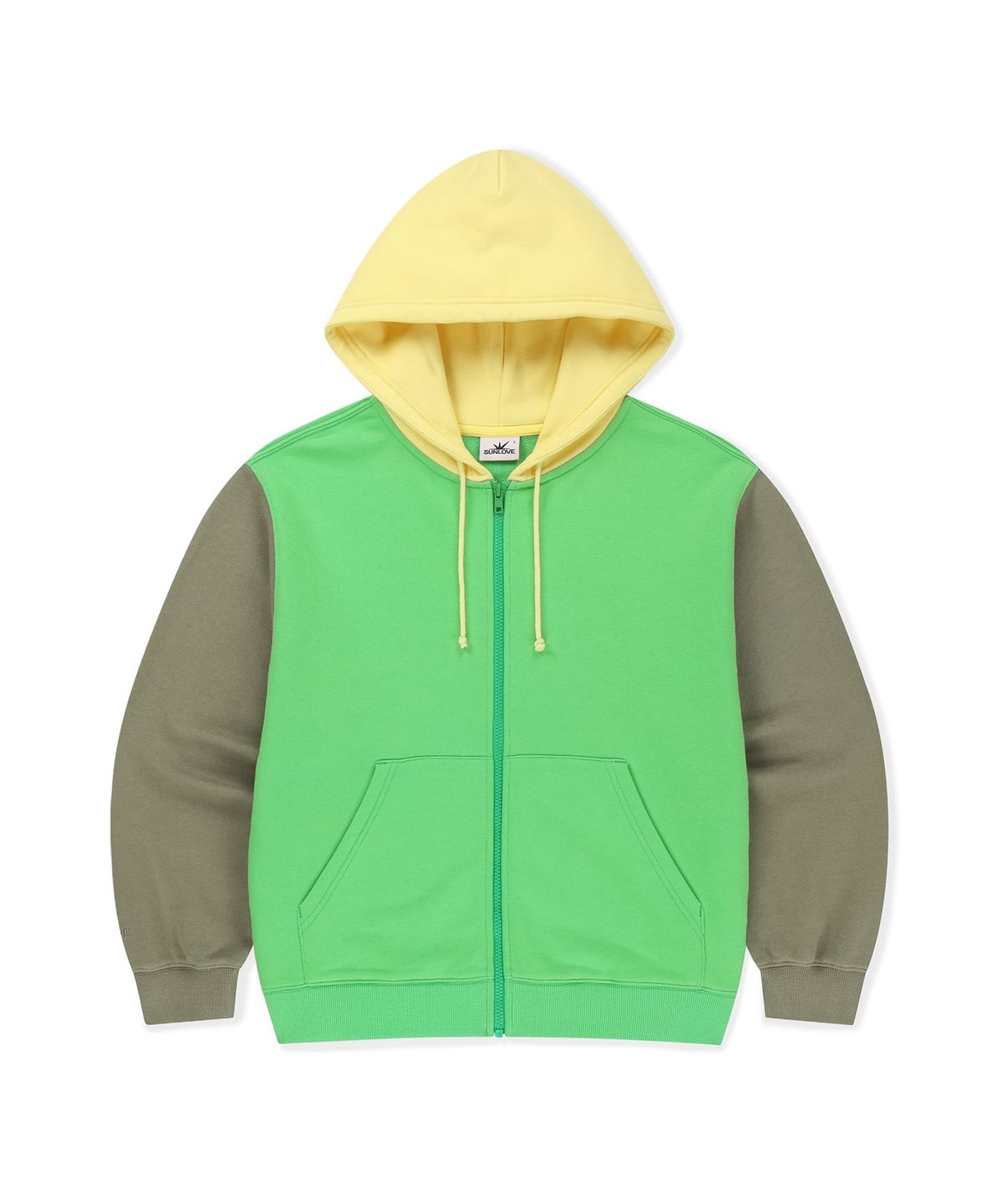 썬러브투어(SUNLOVETOUR) Block Zip Up Hoodie Green