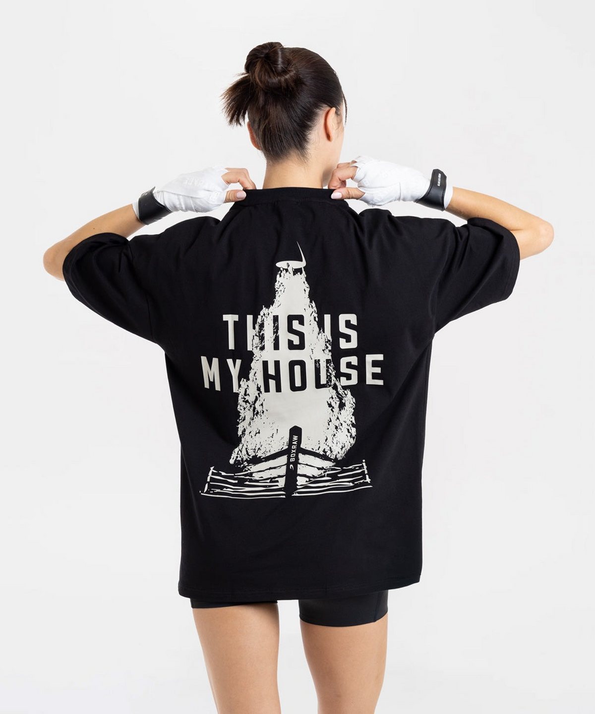복스로(BOXRAW) This Is My House 오버사이즈 티셔츠 - 여성 W BXRW-U-TIMH-W [블랙]