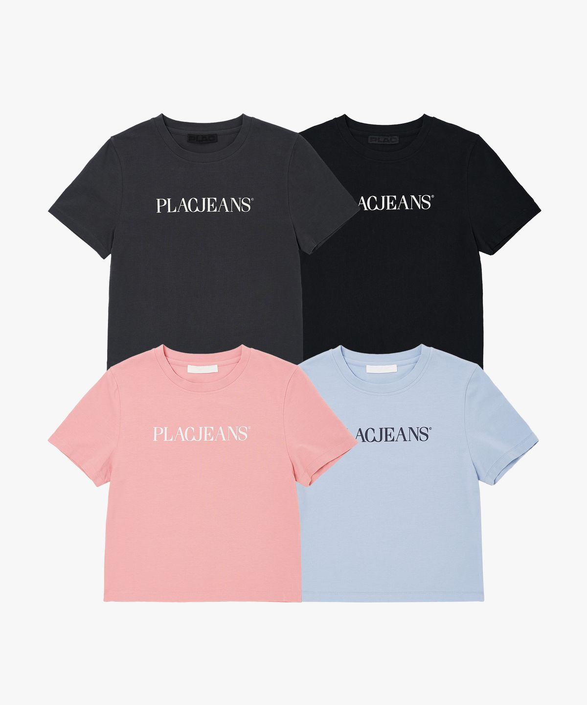 플랙 우먼(PLAC WOMEN) [2PACK] 플랙진 로고 베이직 반팔 티셔츠_4colors