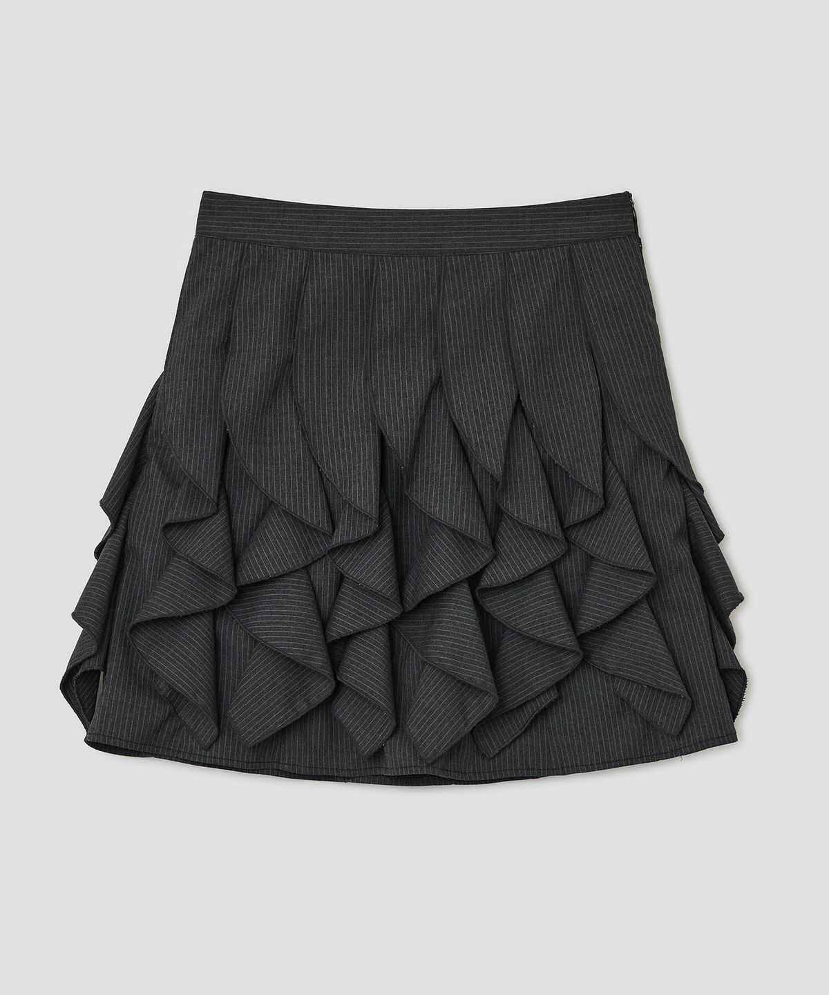 타입서비스(TYPESERVICE) All Over Ruffle Skirt [Charcoal]