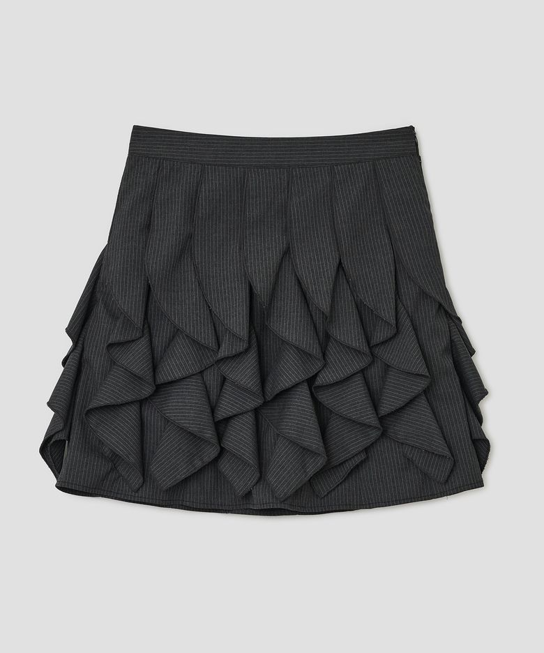 All Over Ruffle Skirt [Charcoal]