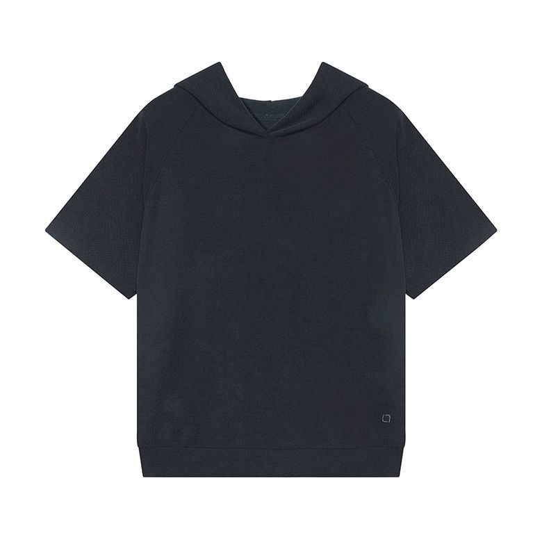 W 파구스 모달 후드 반팔 티셔츠 Dark Gray