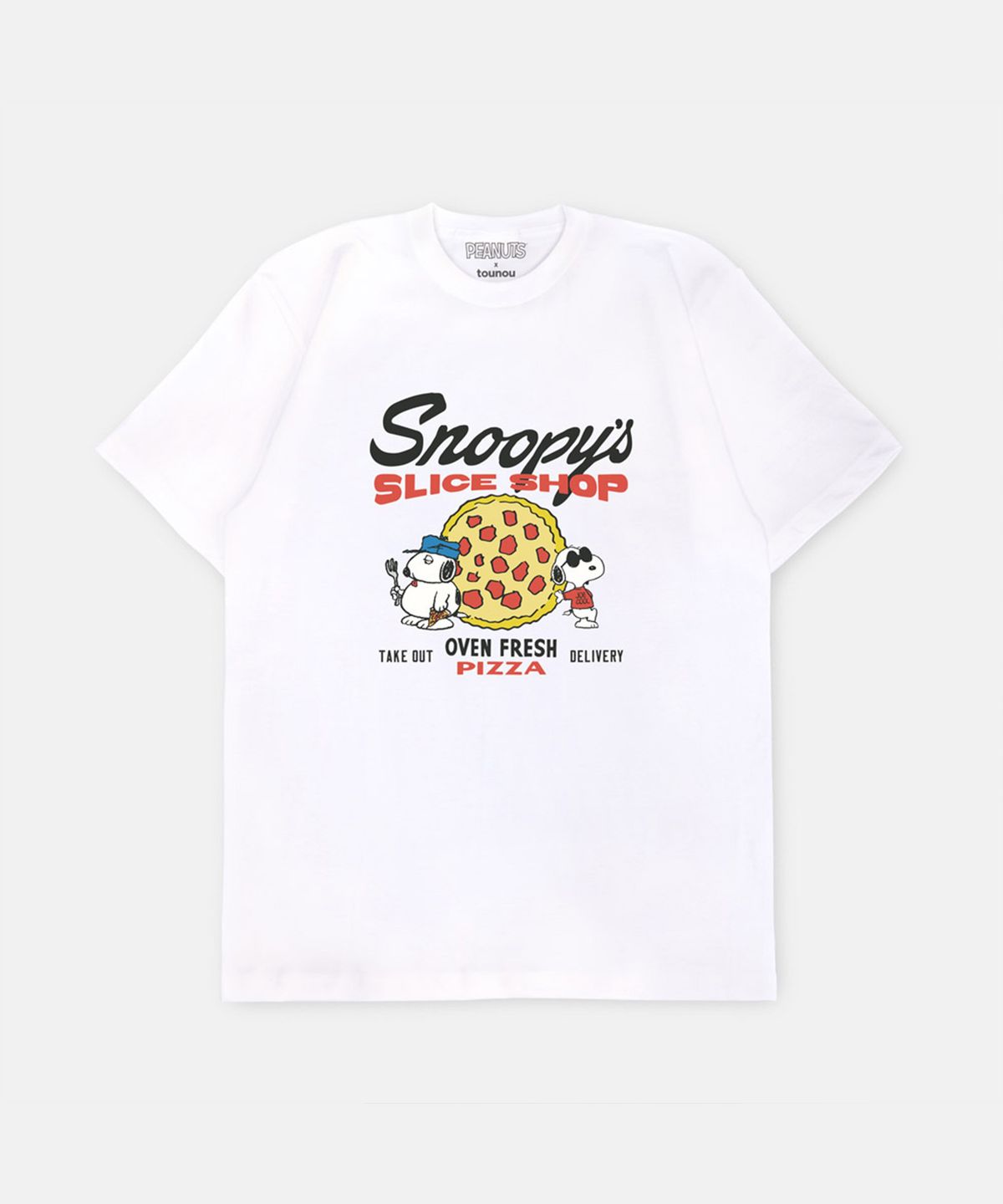 뚜누(TOUNOU) SNOOPY & OLAFs Slice Shop 반팔티셔츠