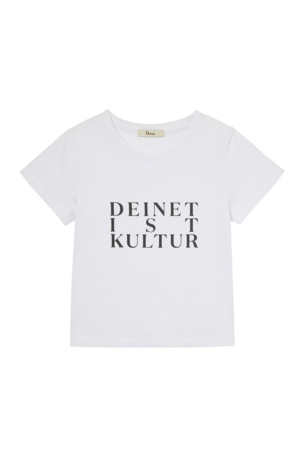 다이닛(DEINET) BI GRAPHIC SLIMSIZED T-SHIRT IN WHITE