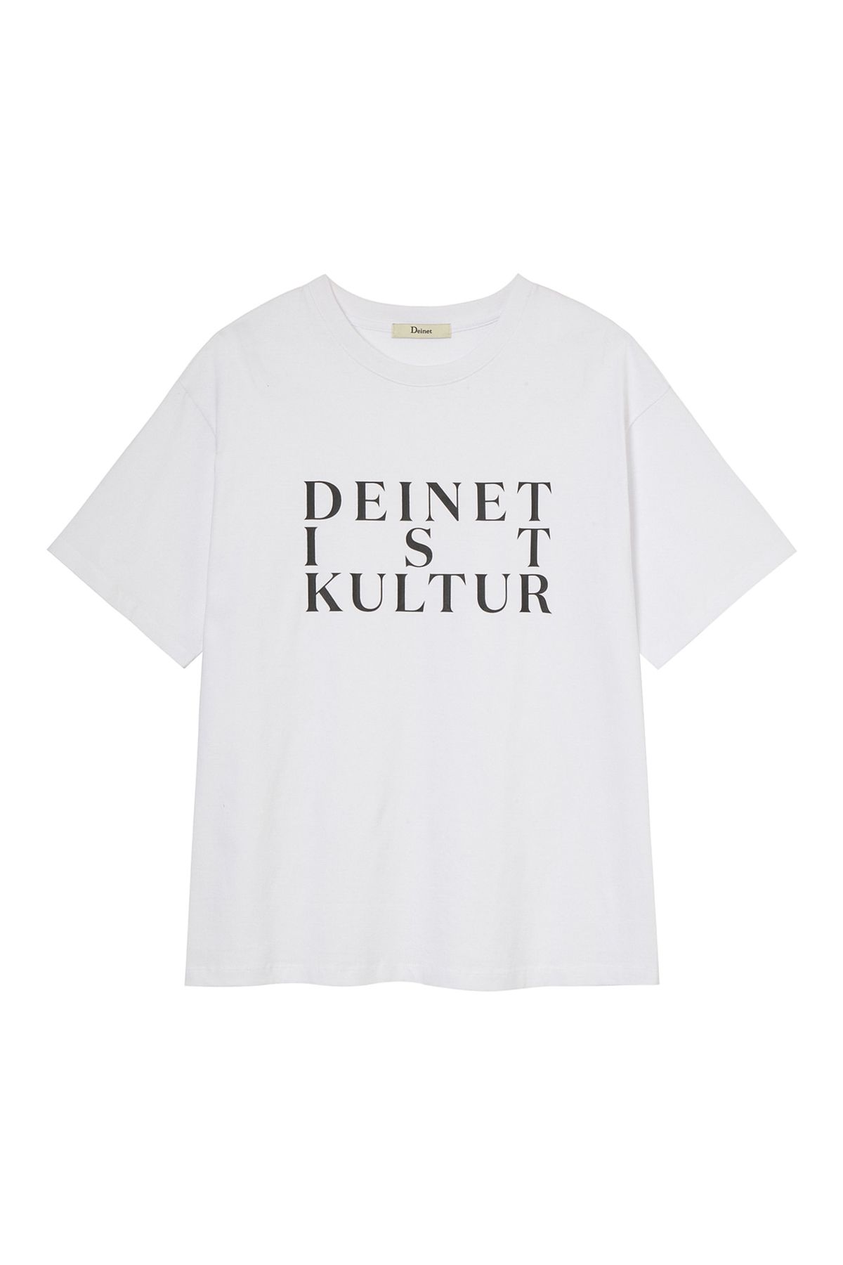 다이닛(DEINET) BI GRAPHIC OVERSIZED T-SHIRT IN WHITE