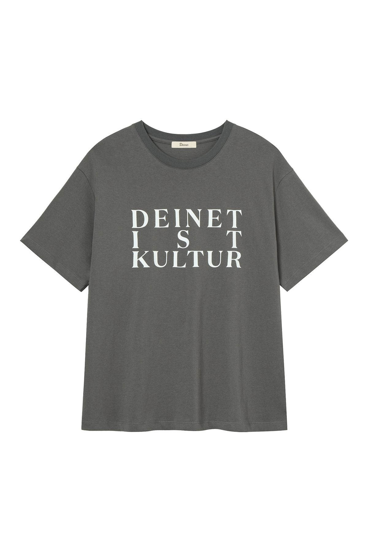 다이닛(DEINET) BI GRAPHIC OVERSIZED T-SHIRT IN CHARCOAL