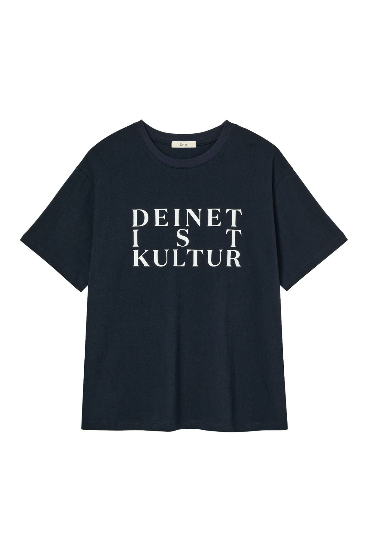 다이닛(DEINET) BI GRAPHIC OVERSIZED T-SHIRT IN NAVY