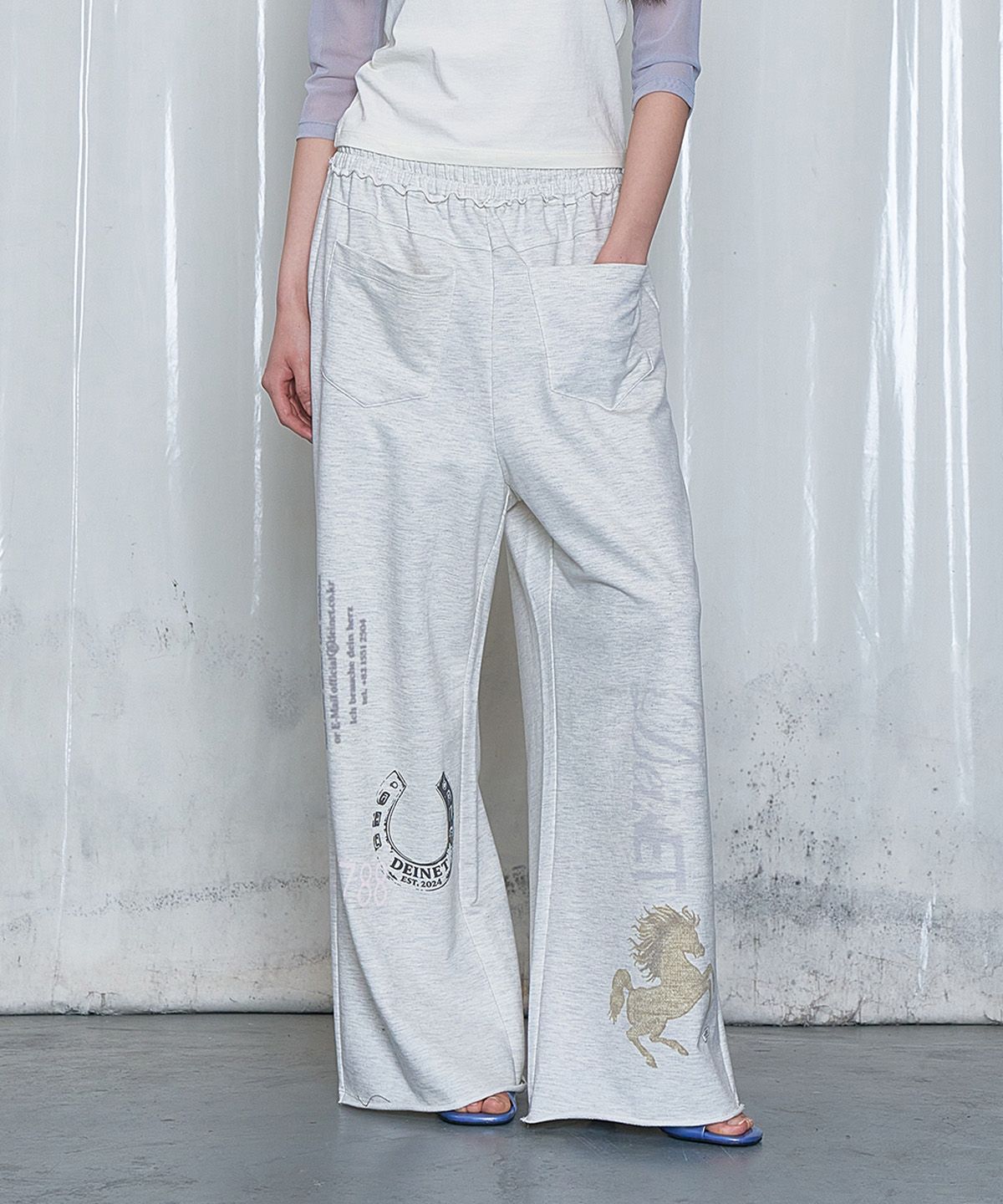 다이닛(DEINET) LUCKY SPUR ARCHIVE SWEAT PANTS IN OATMEAL