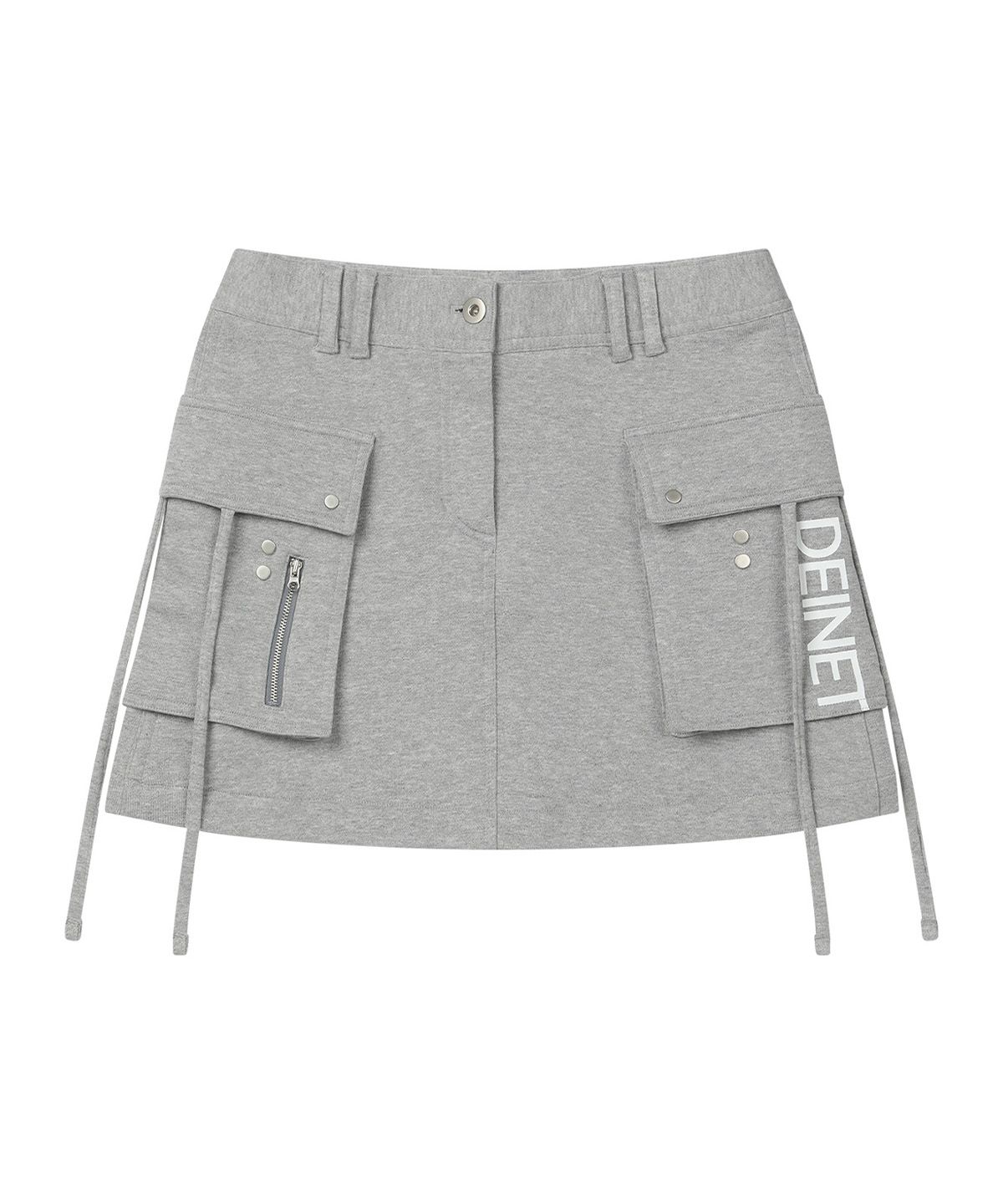 다이닛(DEINET) JERSEY MINI SKIRT IN MELANGE GREY