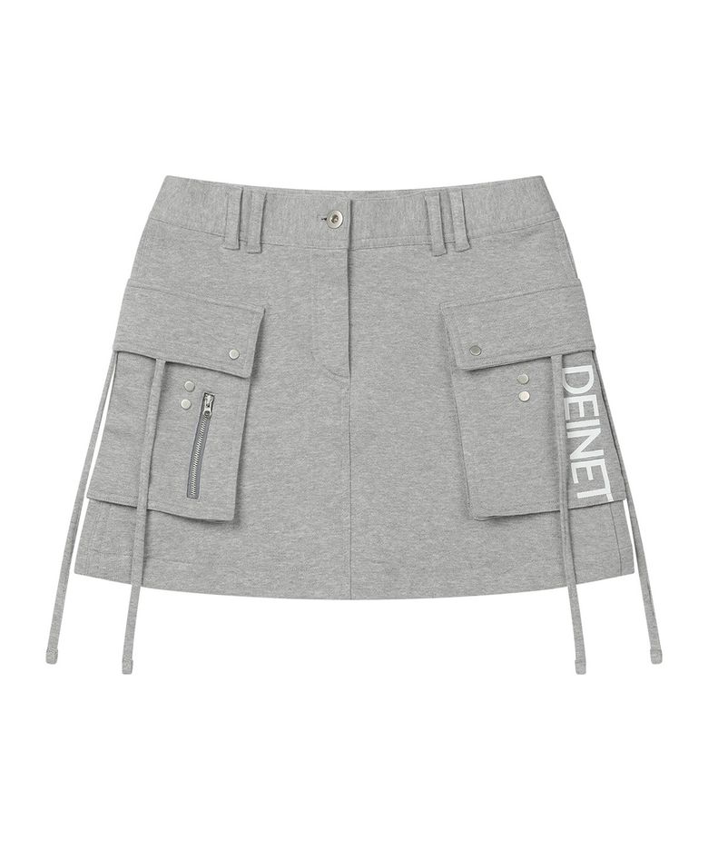 JERSEY MINI SKIRT IN MELANGE GREY