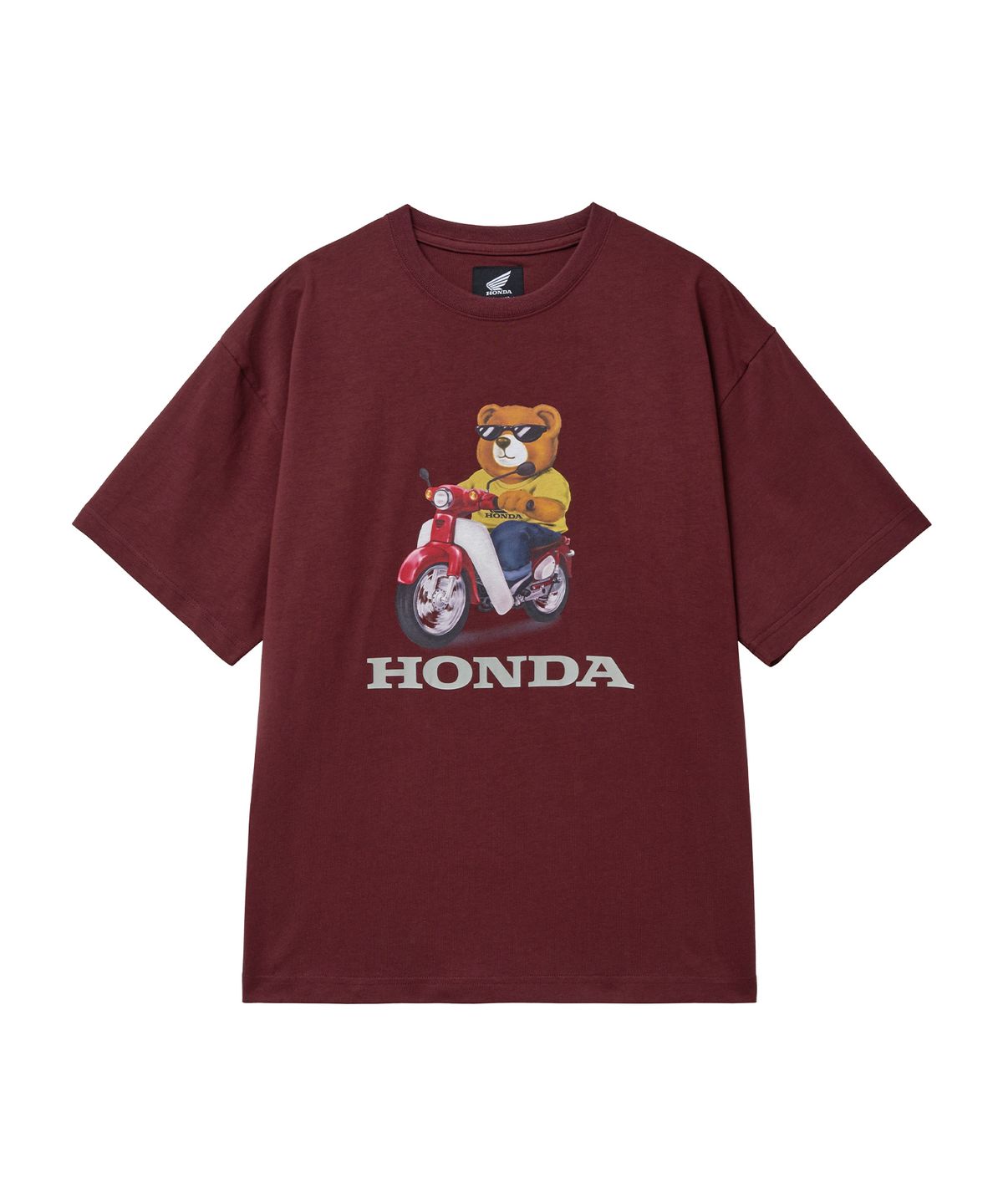 핍스 모터사이클(PHYPS MOTORCYCLE) Honda Bear T-Shirt Wine