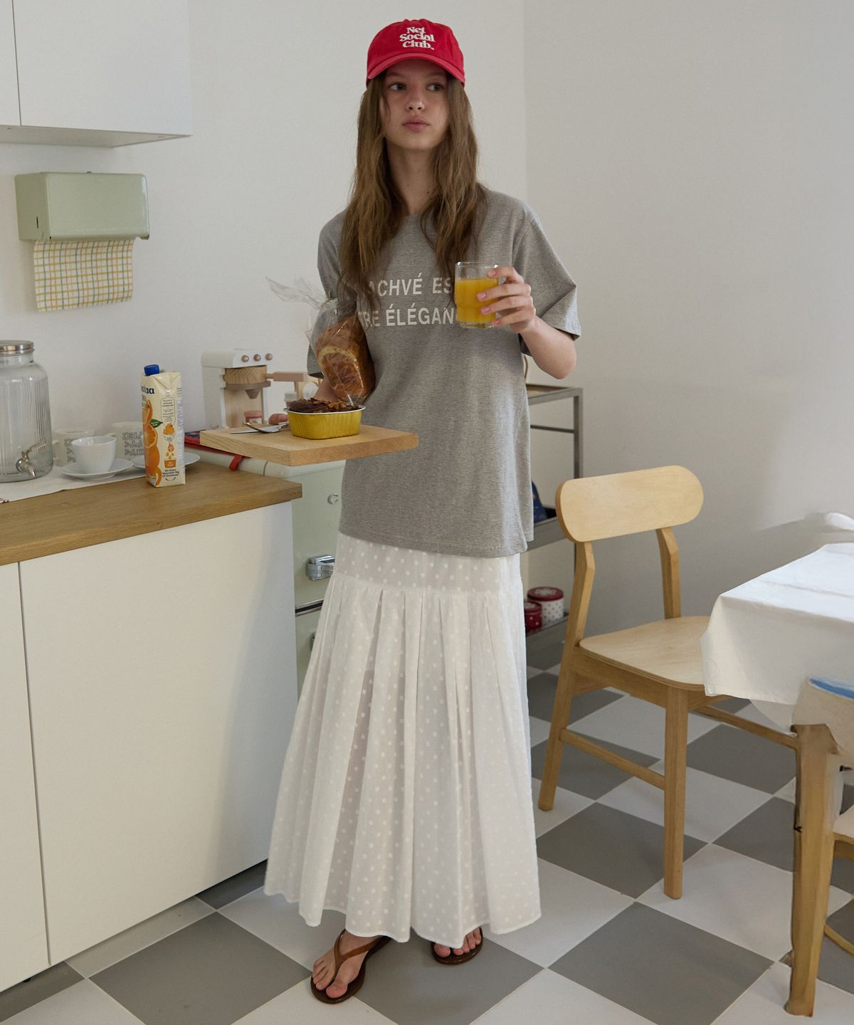 오픈도어스튜디오(OPENDOORSTUDIO) Embroidery flare skirt Ivory
