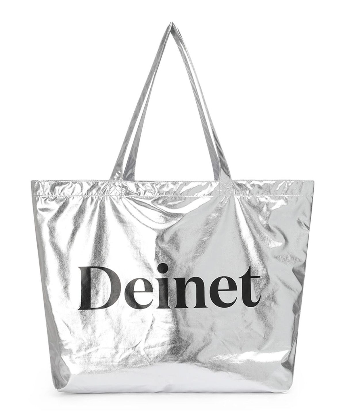 다이닛(DEINET) ESSENTIAL LOGO SHOULDER BIG BAG IN SILVER