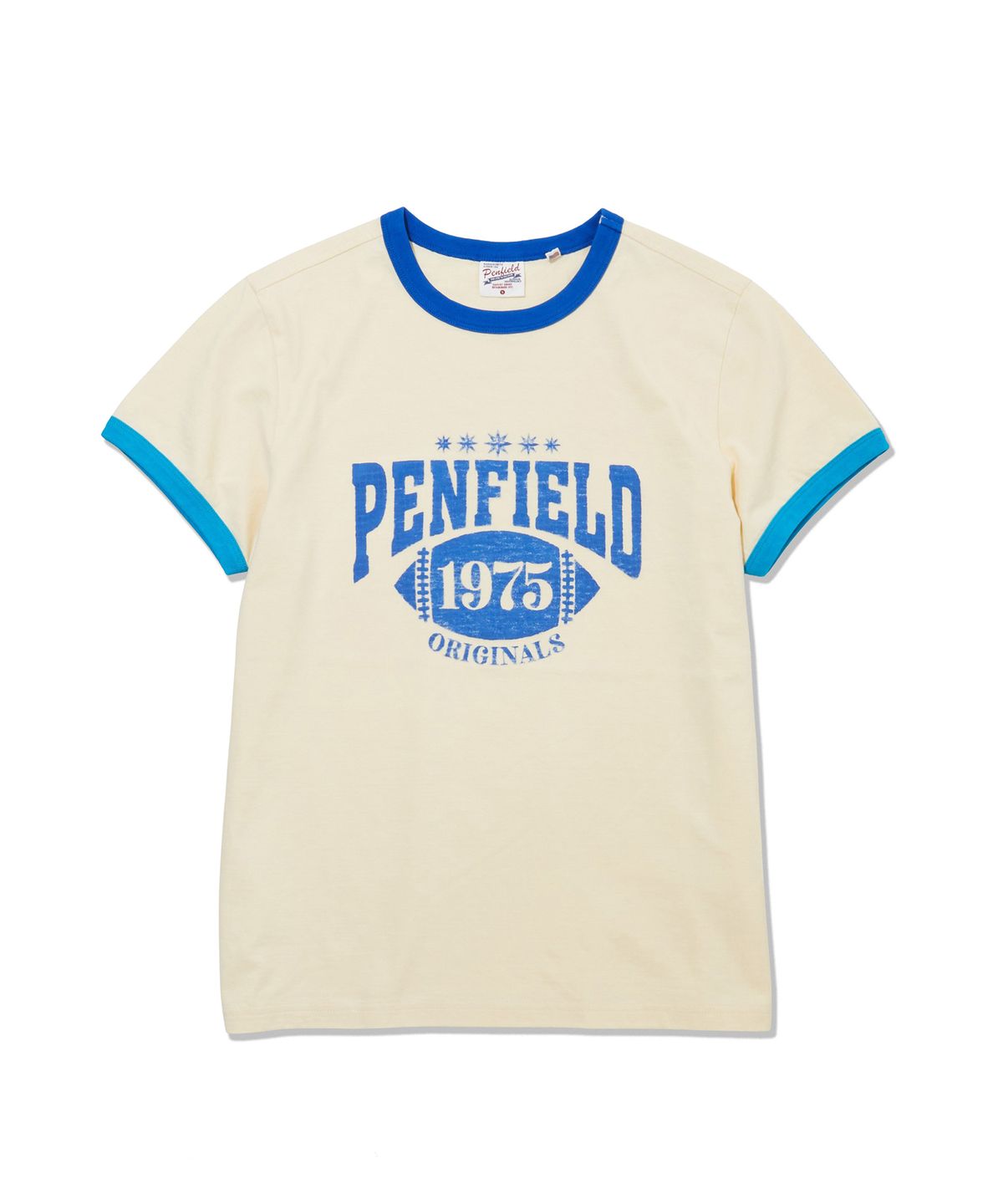 펜필드(PENFIELD) 워시드 리버스 1975 링거 티셔츠 블루_FS2KT37U