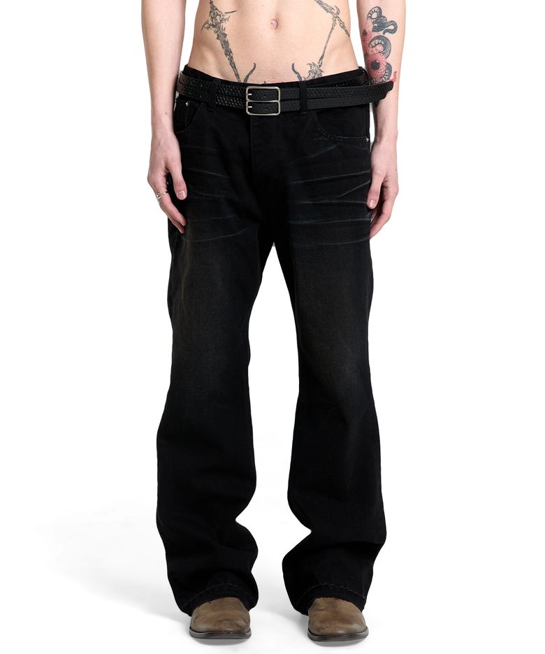 Washed Flared Black Jeans